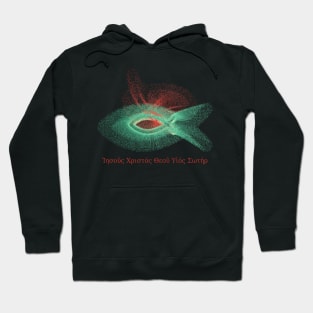 Jesus Fish Abstract Art With Greek Text Hoodie